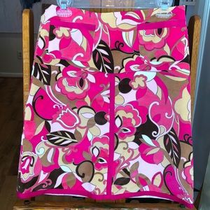 Mod Pink Corduroy Skirt with Grosgrain Trim